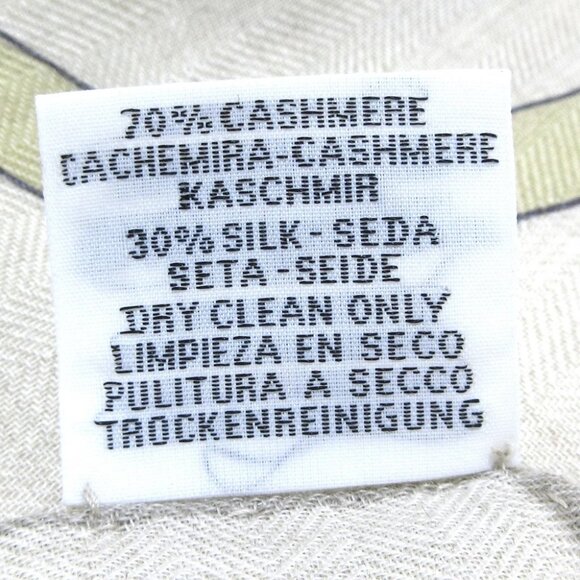 Auth HERMES Carres 140/Carre Geant Cream Beige Multi Cashmere Silk Scarf - Picture 5 of 6